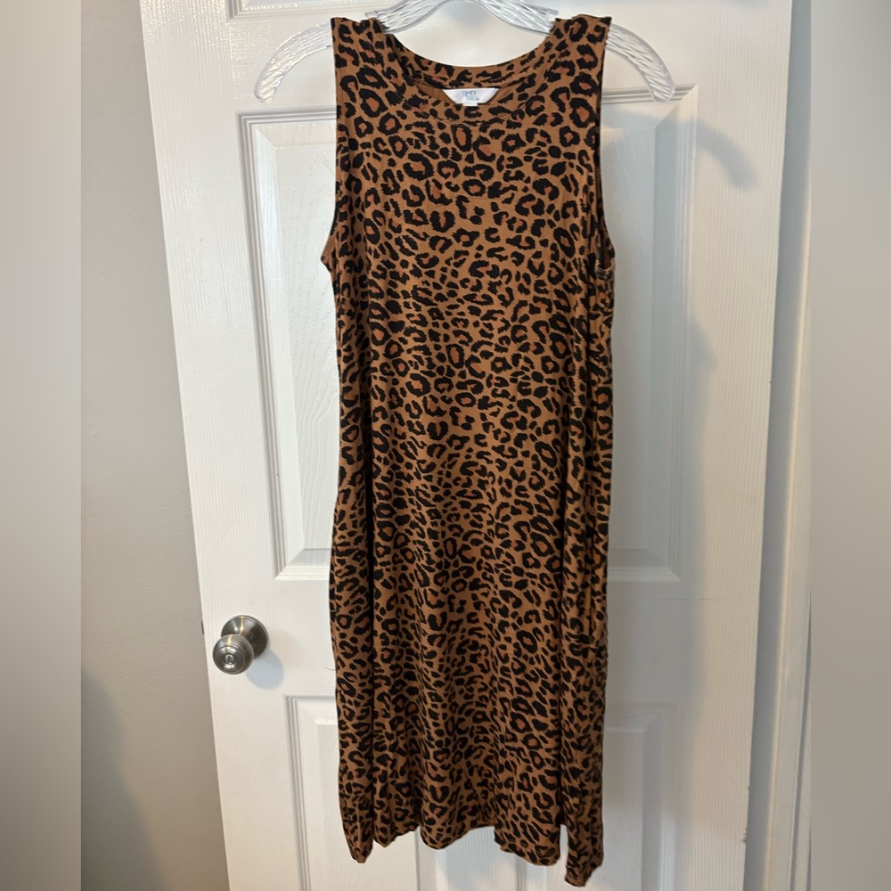 Time and Tru Brown Leopard Print Swing Dress